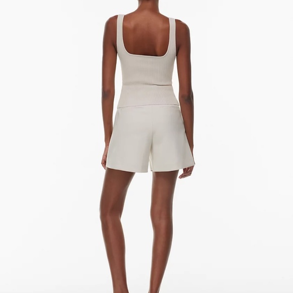 BABATON Sculpt Knit Square Neck Tank - 2XS, Matte Pearl - Picture 3 of 5